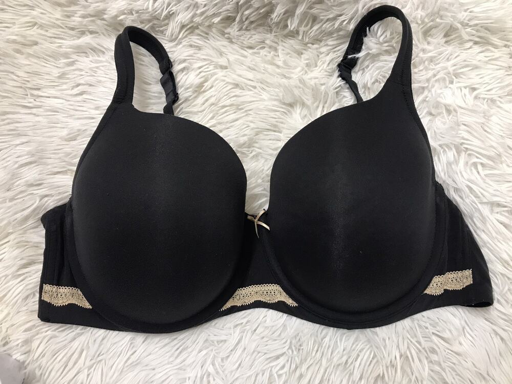 Women's Plus Size Cacique lightly lined balconette bra Black Undewired Lace 42DD